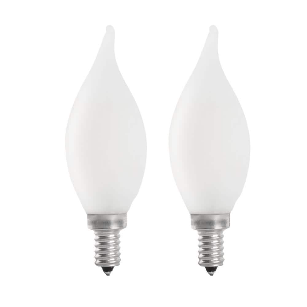 Feit Electric 60-Watt Equivalent BA10 E12 Candelabra Dimmable Filament CEC Frosted Glass Chandelier LED Bulb Soft White (2-Pack) BPCFF60927CAFIL/2/RP - The Home Depot