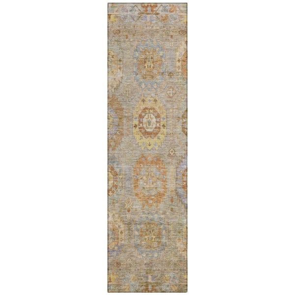 Addison Rugs Chantille Machine Washable Indoor/Outdoor Abstract ACN2227 Taupe 2 ft. 3 in. x 7 ft. 6 in. Runner Rug