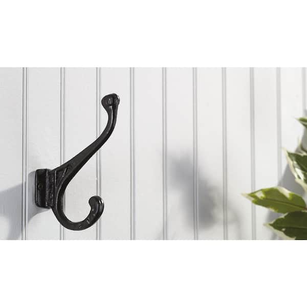 Nystrom 4 5/8-inch (117 mm) Classic Forged Iron Coat Hook, Matte Black  Finish