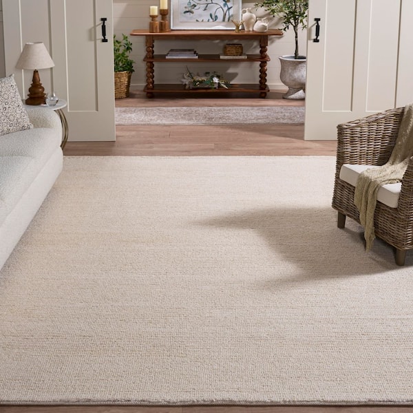 Natura 8 ft. x 10 ft. Ivory Modern Solid Color Area Rug