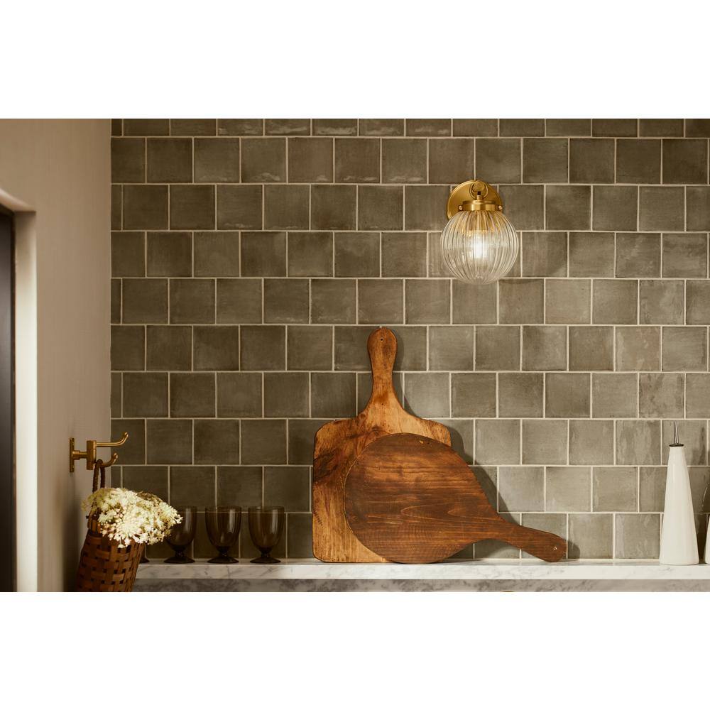 Polished Nickel Glass Globe Wall Sconce