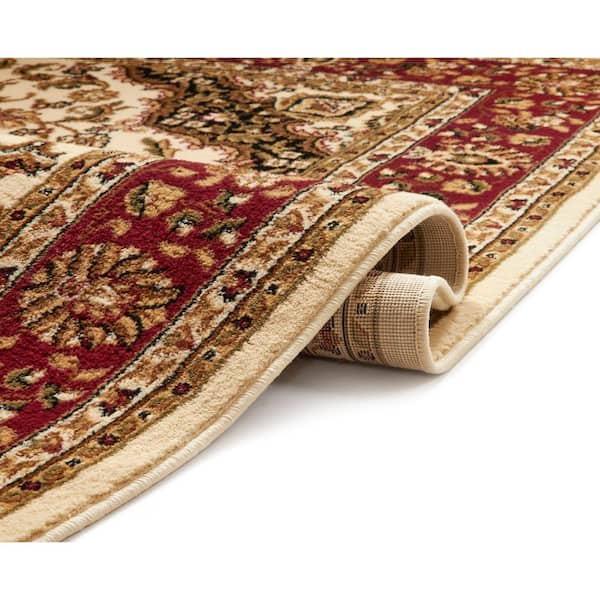 Well Woven Barclay Medallion Kashan Red 9 ft. x 13 ft. Traditional Area Rug  541008 - The Home Depot