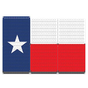 32 in. H x 48 in. W Texas Flag Design Metal Pegboard 3 Panel Set