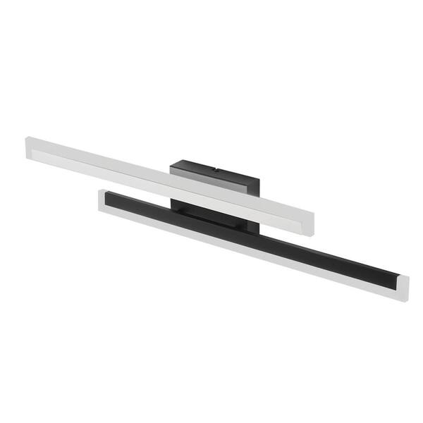 Sunpez 33.5 in. W 2-Lights Dimmable Modern Wall Light Black White LED ...