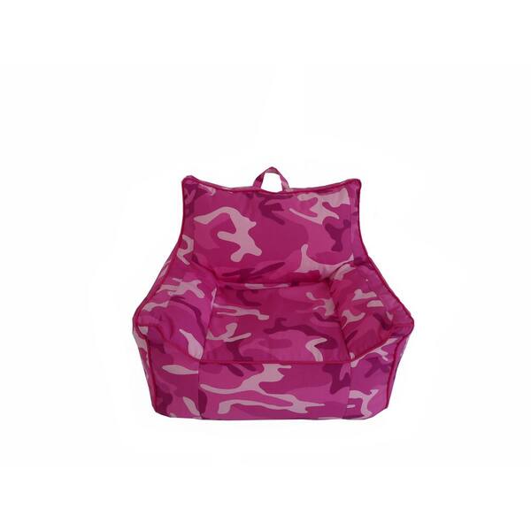 ACESSENTIALS Pink Camouflage Cotton Canvas Structured Bean Bag