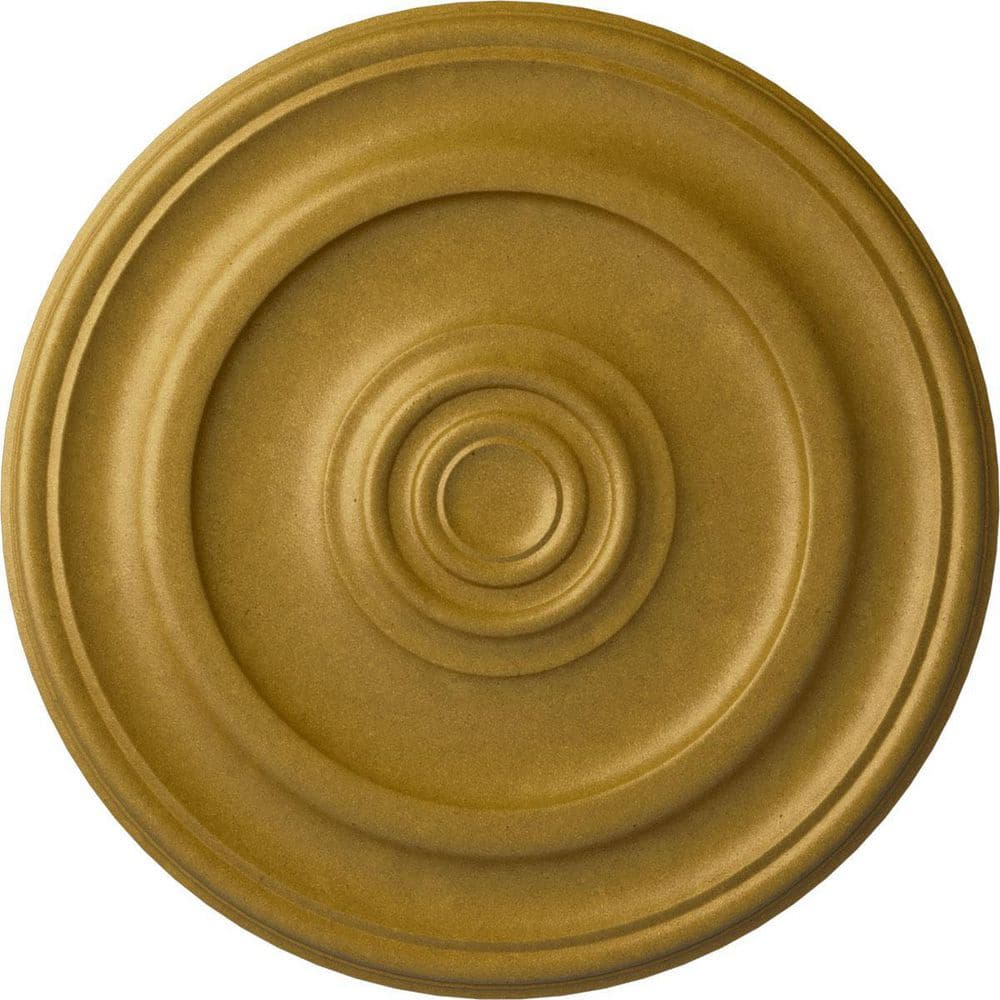 Ekena Millwork 1-3/4 in. x 23-5/8 in. x 23-5/8 in. Polyurethane Kepler Traditional Ceiling Moulding, Pharaoh's Gold