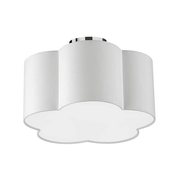 Dainolite Phlox 15 in. 3-Light Polished Chrome Flush Mount