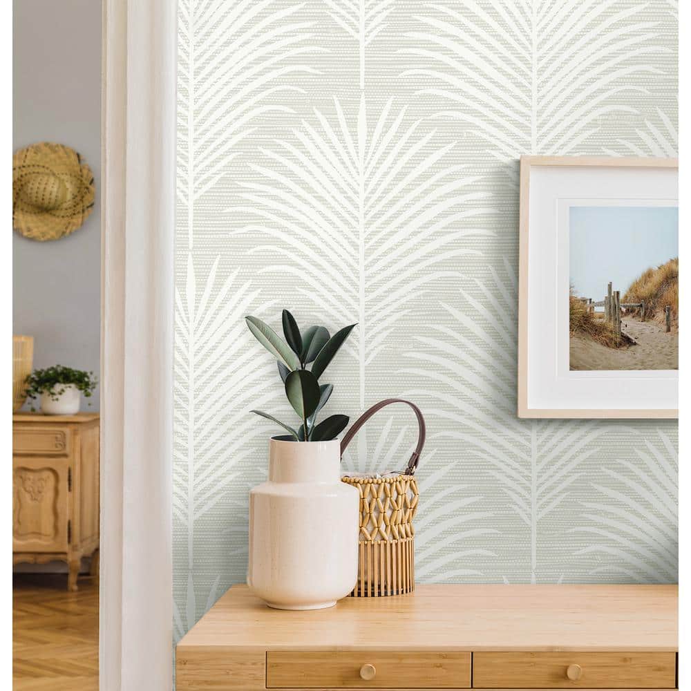 Sea Salt Palm Frond Self-Adhesive Vinyl Wallpaper