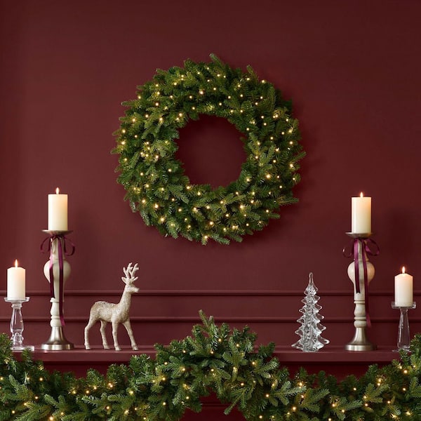 30 in SMART Grand Duchess Twinkling Balsam Fir LED Pre-Lit Wreath