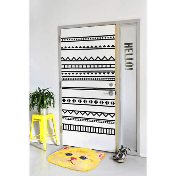 Cat Face Yellow Multi 18 in. x 24 in. Coir Non-Slip Indoor Outdoor Door Mat