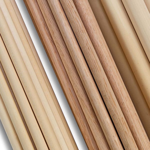 6/8/10/12mm Wooden Dowels Craft Sticks Hardwood Fluted Pins Wood Dowels  Birch