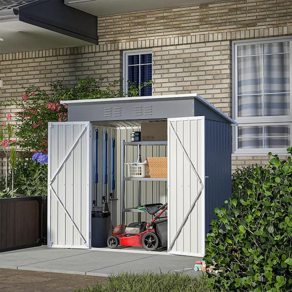 6 ft. W x 4 ft. D Metal Shed with Double Door (24 sq. ft.)