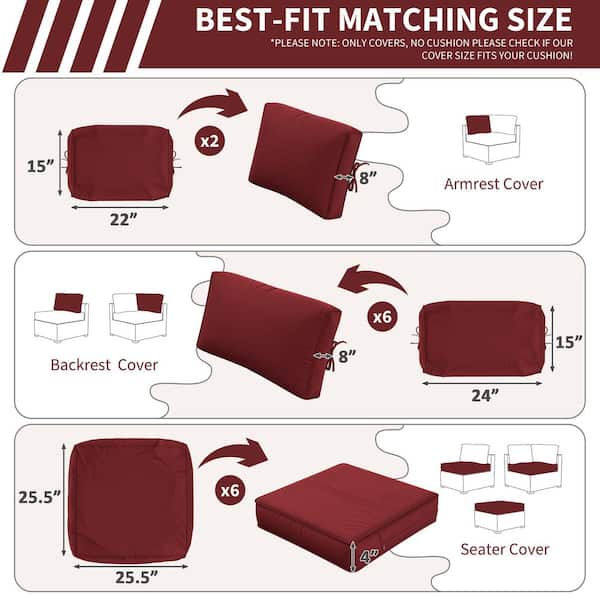 WNP 14-Piece Outdoor Cushion Cover Set (Slipcovers Only
