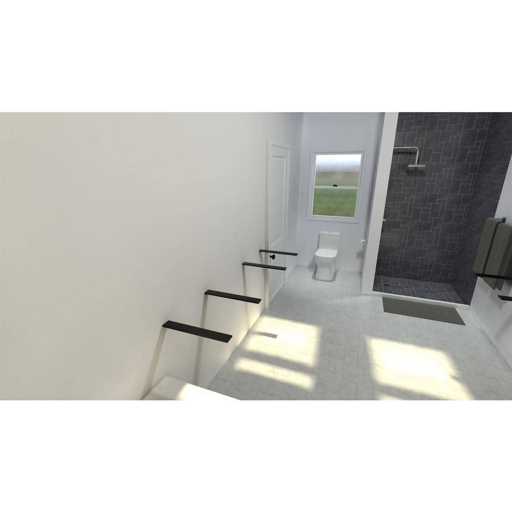 16-Inch Black Steel Free Hanging Shelf Bracket