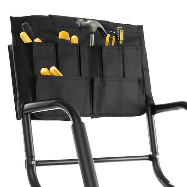 3-Step Steel Step Ladder (7 ft. Reach) w/500 lbs. Load Capacity, Safety Handrails Removable Tool Bag and Anti-Slip Steps