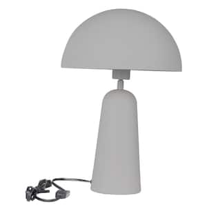 Aranzola 11.81 in. W x 17.83 in. H Grey Table Lamp for Living Room with Grey Metal Dome Shade