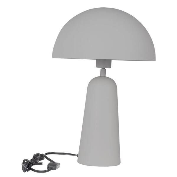 Eglo Aranzola 11.81 in. W x 17.83 in. H Grey Table Lamp for Living Room with Grey Metal Dome Shade