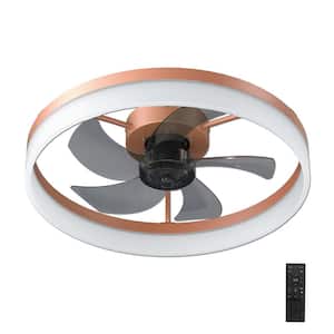 Dusen 20 in. LED Indoor Rose Gold Ceiling Fan Light with Remote
