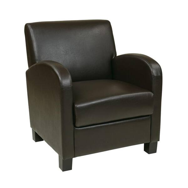 OSPdesigns Espresso Eco Leather Club Arm Chair