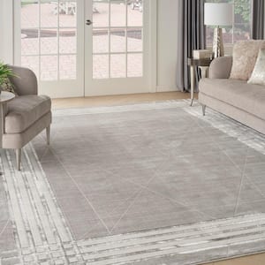 Desire Grey Silver 9 ft. x 12 ft. Abstract Contemporary Area Rug