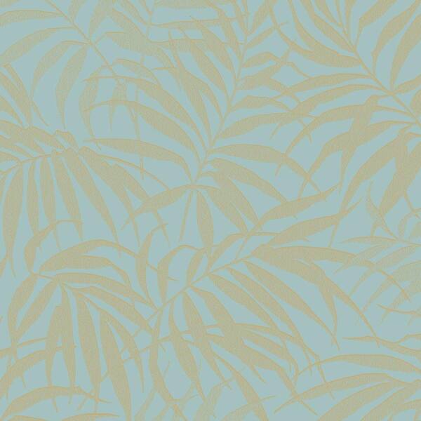 Graham & Brown Aqua and Gold Tropic Wallpaper