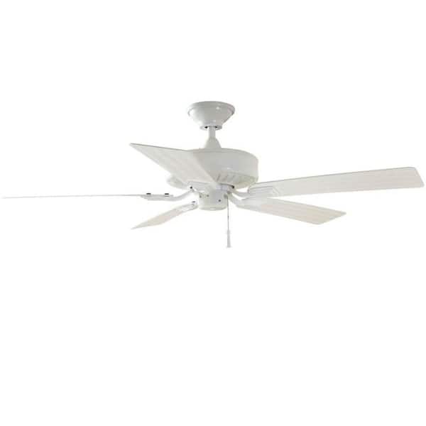 Hampton Bay Barrow Island 52 In Indoor Outdoor White Ceiling Fan Yg529 Wh - 52 White Ceiling Fans Without Lights