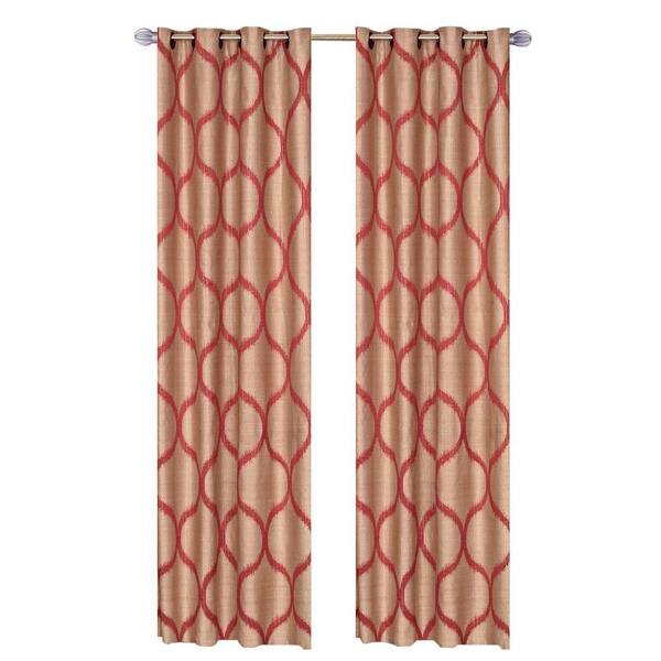 Lavish Home Rust Metallic Grommet Curtain Panel, 84 in. Length (Set of 2)