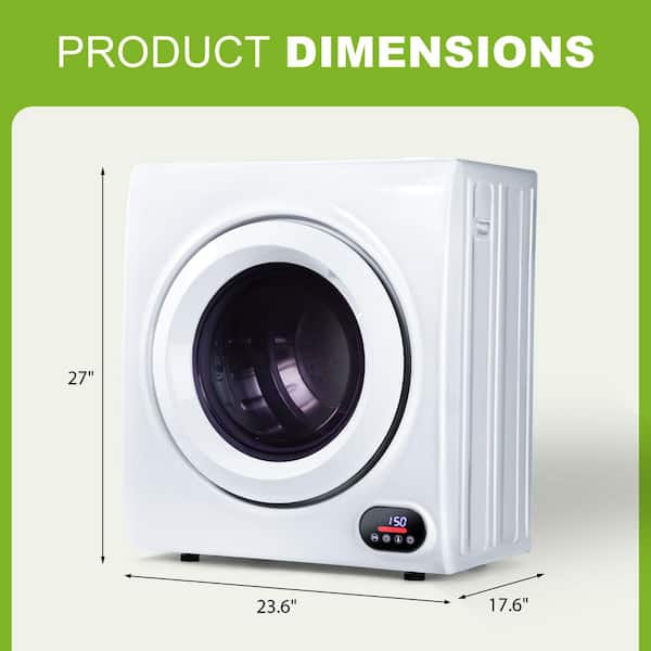 Vibekio 2.6 cu. ft. Vented Front Load Stackable Electric Dryer in