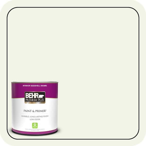BEHR PREMIUM PLUS 1 qt. #GR-W10 Calcium Eggshell Enamel Low Odor Interior Paint & Primer