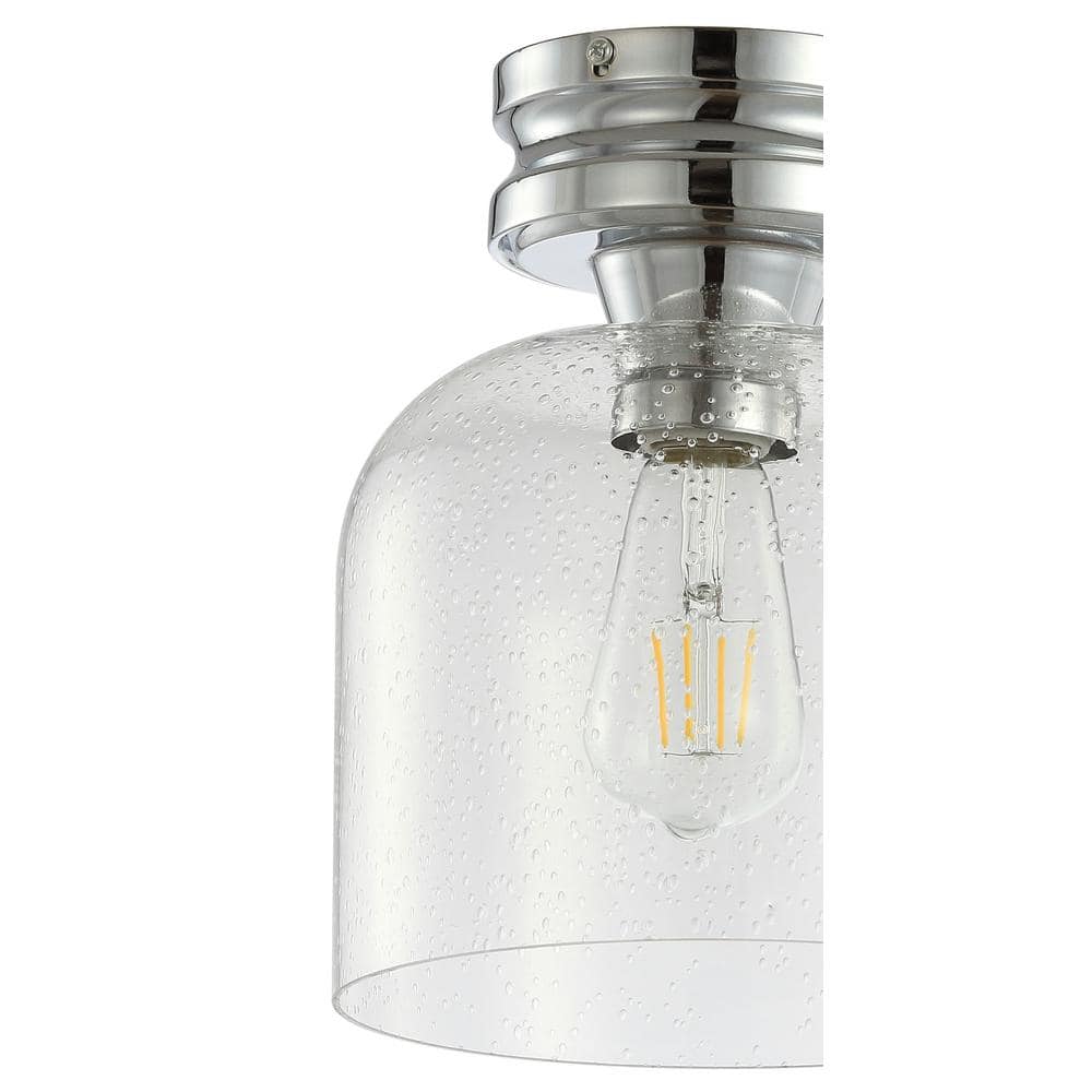 Domenic 7.75" Chrome Glass LED Flush Mount Light