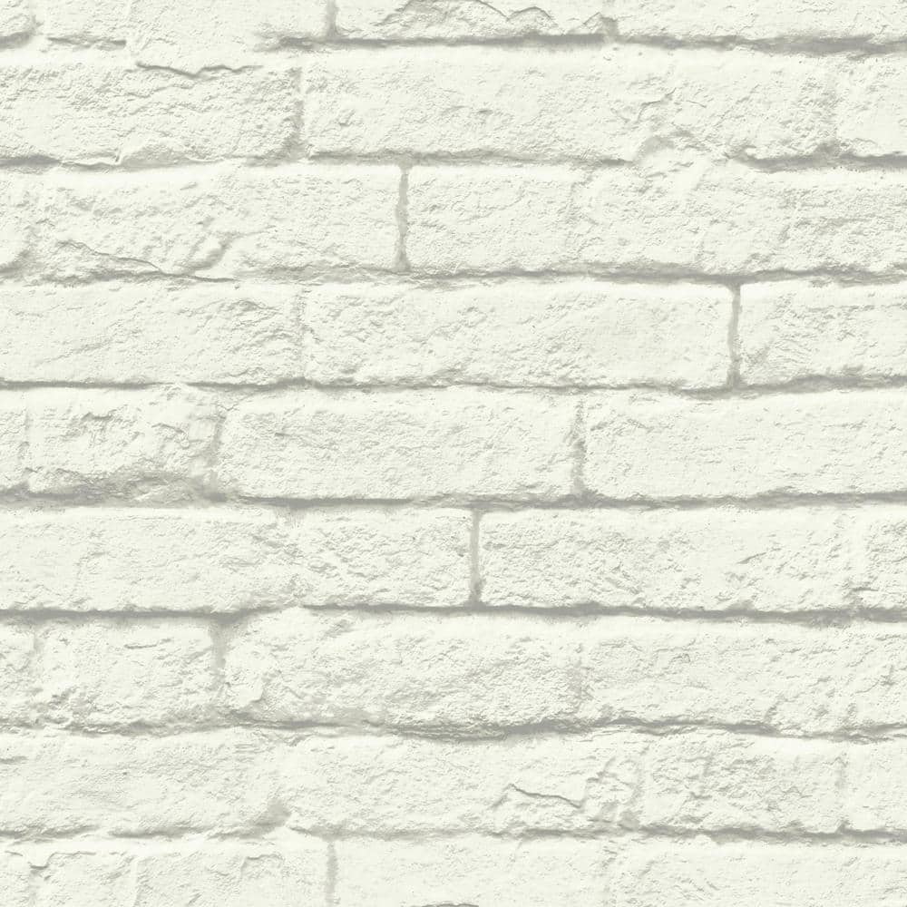 Magnolia Home by Joanna Gaines Brick-and-Mortar Spray and Stick Wallpaper, White and Gray -  MH1555