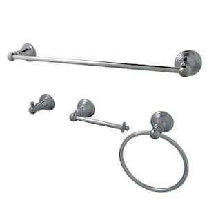 Classic 4-Piece Bathroom Accessory Set in Chrome