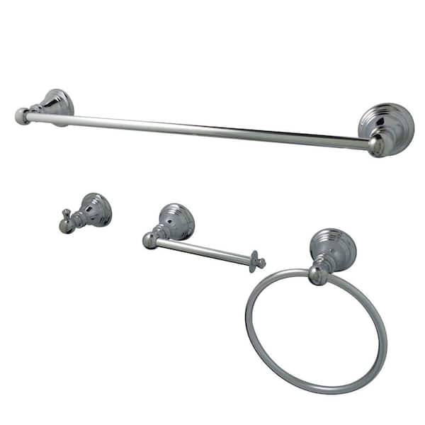 Kingston Brass 4-Piece Restoration Brushed Nickel Decorative Bathroom Hardware Set Kingston Brass 4-Piece Restoration Brushed Nickel Decorative Bathroom Hardware Set