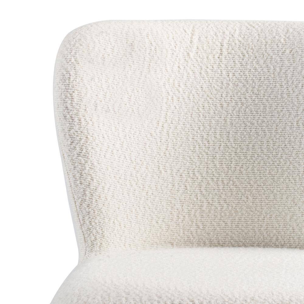 Modern White Upholstered Bar Stools with Gold-Tipped Metal Legs, Set of 2