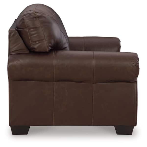 Colleton 67 in. Solid Leather Match 2-Seater Loveseat with Nailhead Trim in Brown
