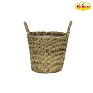 Vintiquewise Large Woven Cattail Leaf Round Flower Pot Planter Basket with  Leak-Proof Plastic Lining QI003832.L - The Home Depot