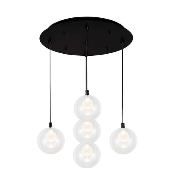 Bolla 16-in Black 5-Light Multi Pendant