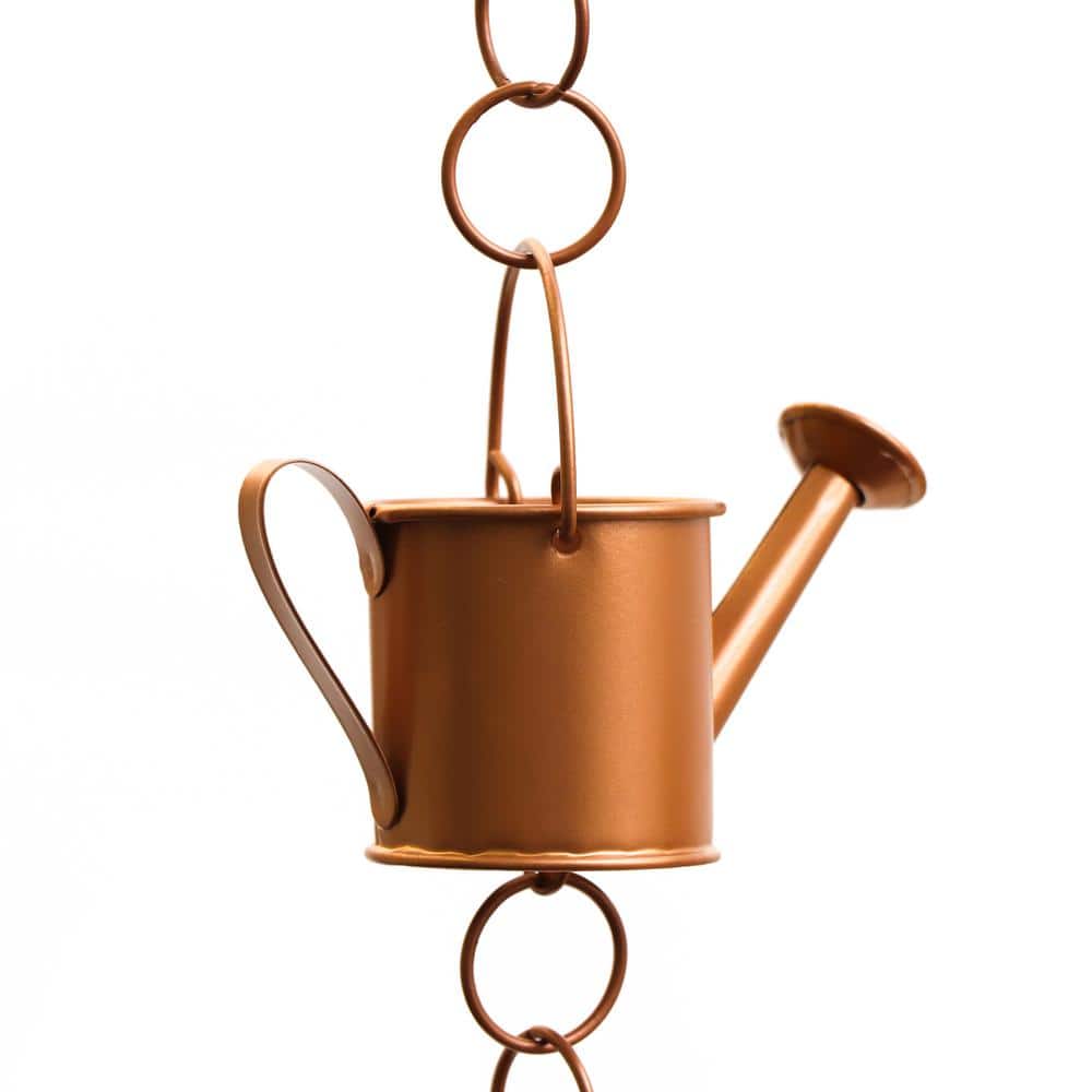 Copper Colored Iron Watering Can Rain Chain for Gutters