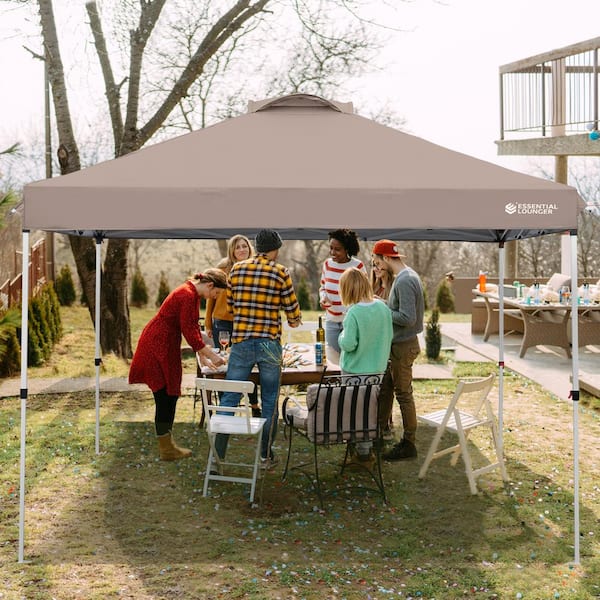 Sudzendf 9.8 ft. x 9.8 ft. Outdoor Brown Pop-Up Canopy Shelter