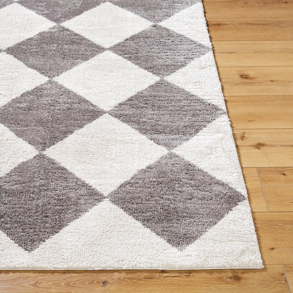 Fossay Shag Black 8 ft. x 10 ft. Modern Indoor Area Rug