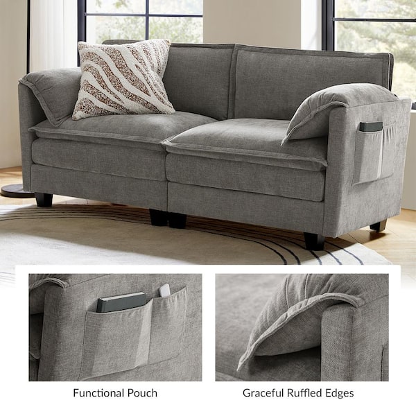 JAYDEN CREATION Noemi Pillow Arm 108 in. 4-piece Polyester