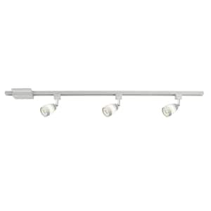 3- Light Frosted Middle Glass 44 in. White Linear Track Lighting Kit