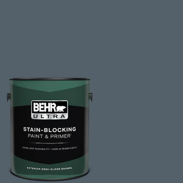 BEHR ULTRA 1 gal. #ECC-35-3 Thunder Bay Semi-Gloss Enamel Exterior Paint & Primer