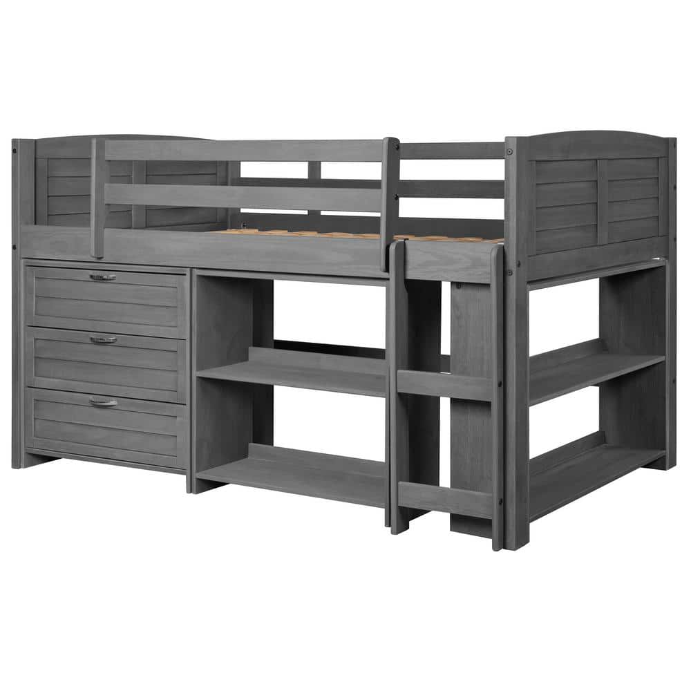 Donco Kids Antique Grey Twin Louver Low, What Is The Weight Limit For Loft Beds