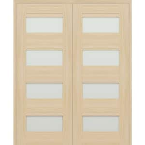 Belldinni Paola 36 In. X 80 In. Both Active 3-Lite Frosted Glass Gray ...