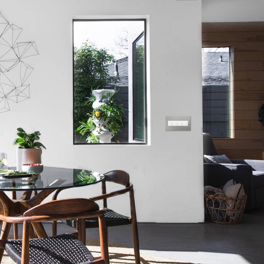 Brushed Stainless Steel 4-Gang Wall Plate