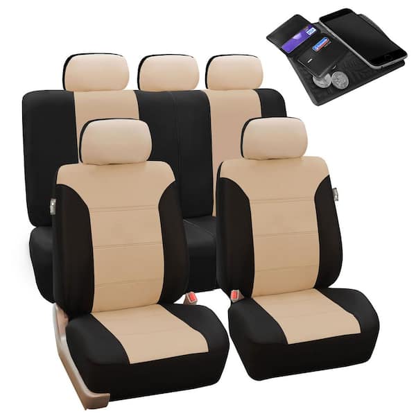 Fh Group Polyester 47 In X 23 1 Classic Khaki Full Set Car Seat Covers Dmfb065beige115 The Home Depot - 2018 Kia Optima Seat Covers