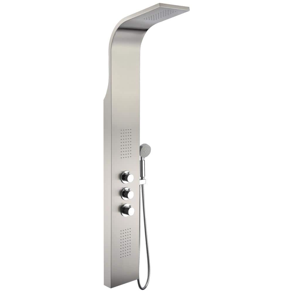 Arc Series 64 in. 2-Jetted Full Body Shower Panel with Heavy Rain Shower an