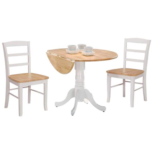 Natural Drop Leaf Dining Table T02 42dp, Small Round Drop Leaf Kitchen Table And Chairs