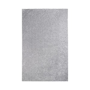 Berlin Silver 8 ft. x 10 ft. Solid Plush Shag Indoor Area Rug